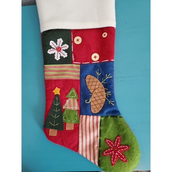 Vintage Christmas Plastic Serving Tray By Ullman Co And Felt Christmas Stocking - Picture 4 of 7